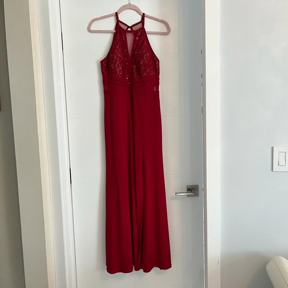 Red Nightway Maxi Dress, Size 10P